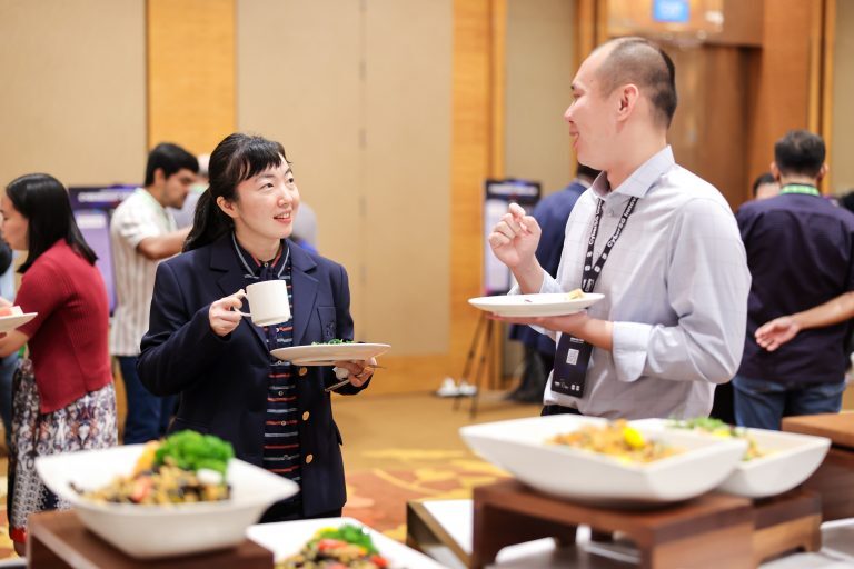 Attendees networking over lunch at CyberSG Innovation Day 2025