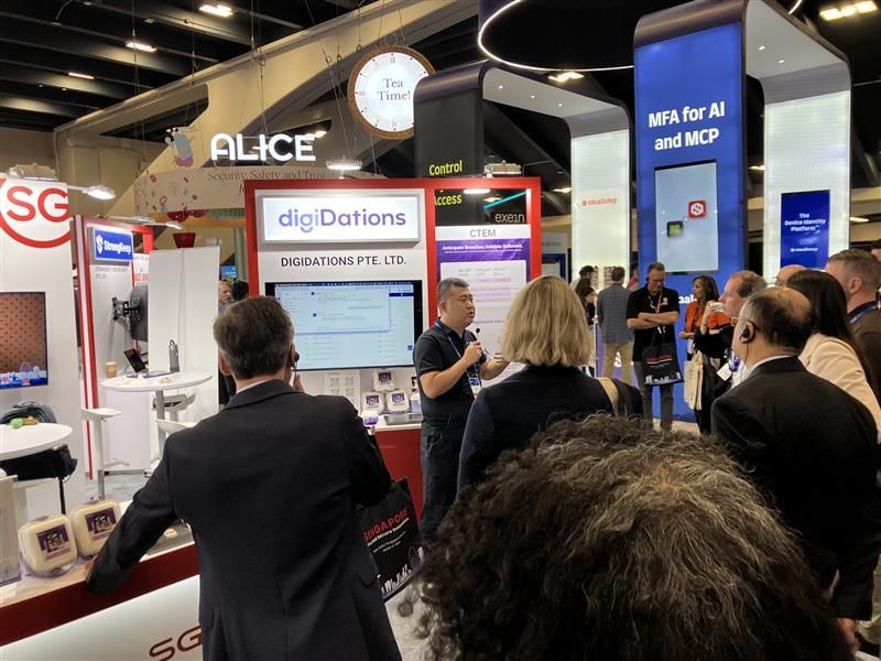 Visitors at the digiDations stand in the Singapore pavilion at RSAC 2026