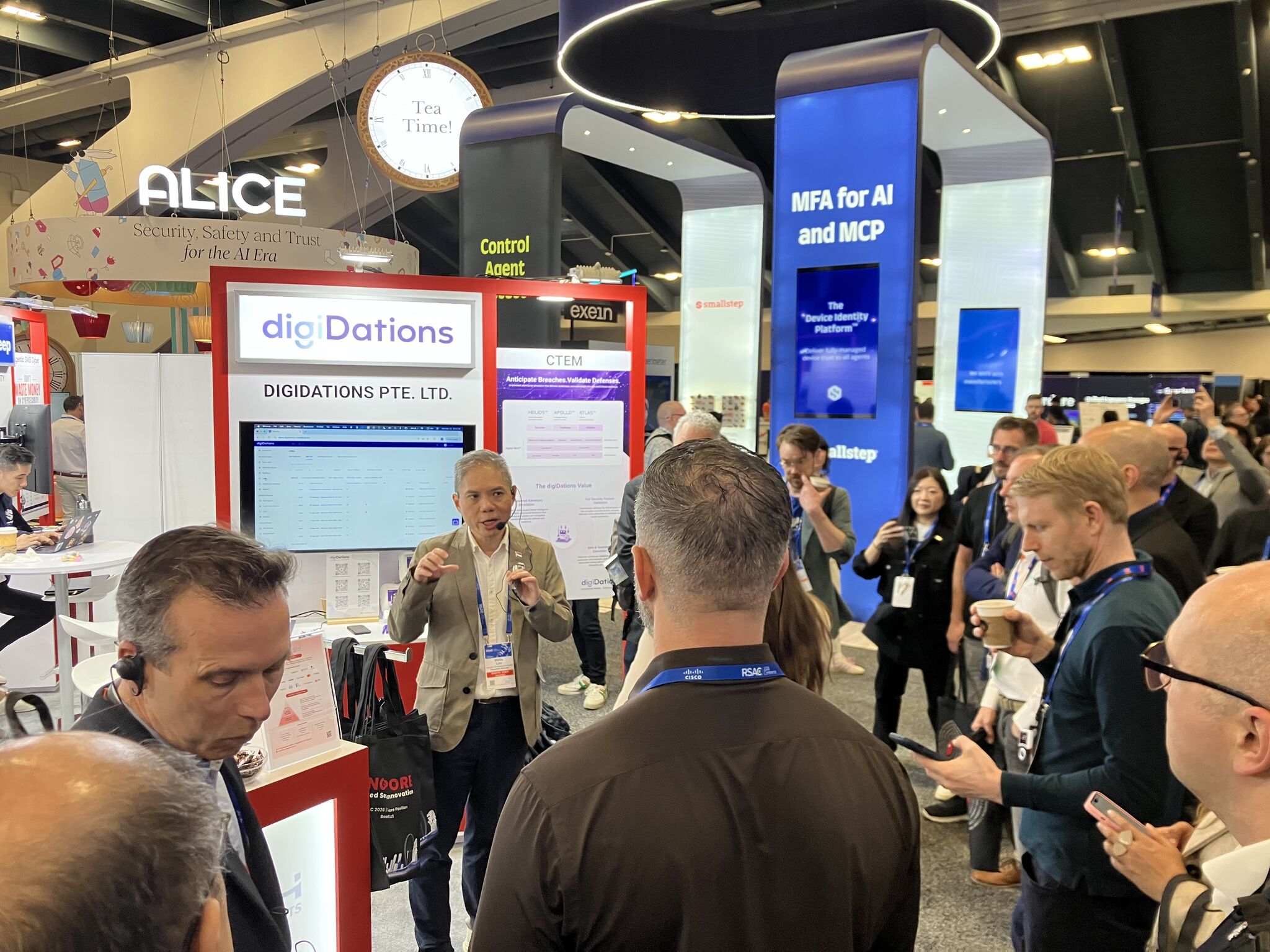 Crowd around the digiDations stand at RSAC 2026 in San Francisco